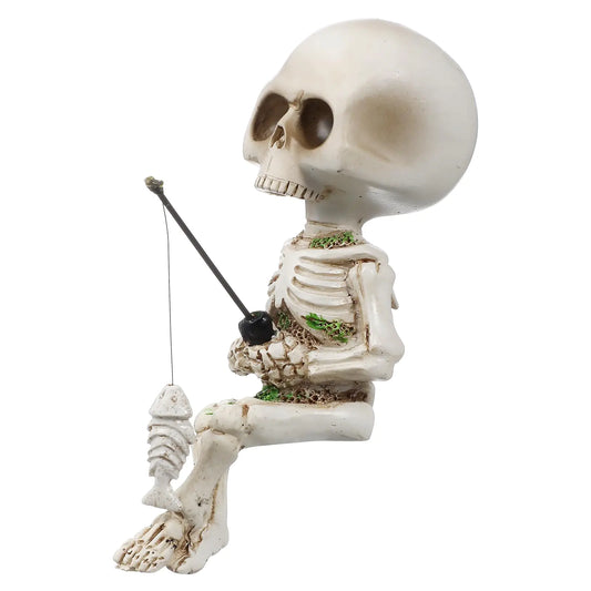 GANAZONO Mini Fishing Skeleton Figurine