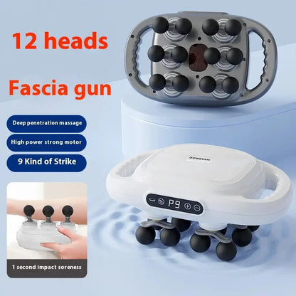 12 Head Handheld Massage Gun High Quality Deep Tissue Vibration Sports Body Fitness Muscle Fascial Percussion